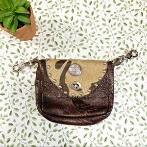 Hip Bag company calf hair and genuine leather bag